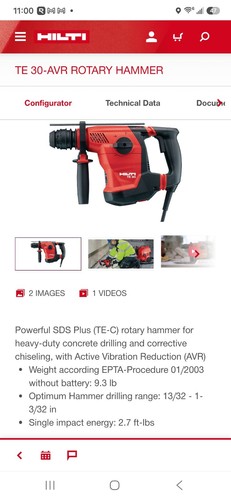 Hilti avr 120v corded - te,